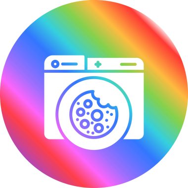 Web sitesi kurabiye simgesi, vektör illüstrasyonu basit tasarım