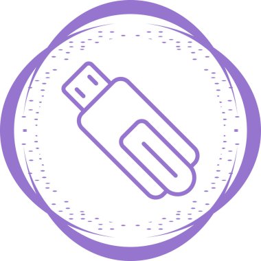 USB Flaş bellek. Web simgesi basit illüstrasyon 