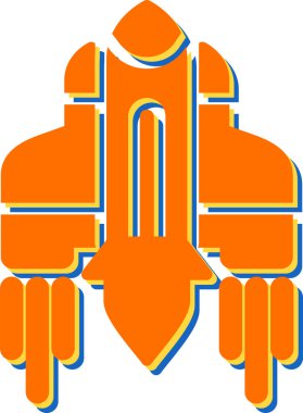 Düz Uzay Gemisi simgesinin vektör çizimi.