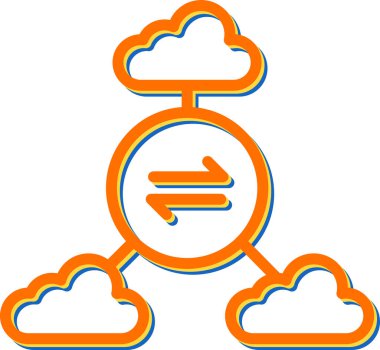 Bulut hesaplama teknolojisi kavramının vektör çizimi