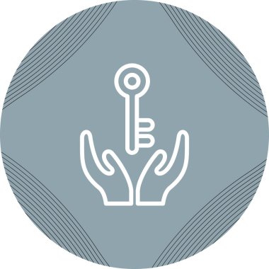 Anahtar simgesi olan ellerin vektör illüstrasyonu