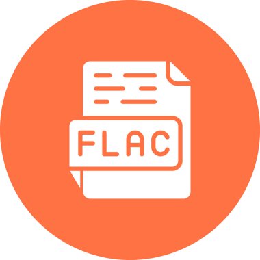 FLAC dosya biçimi simgesi, vektör illüstrasyonu