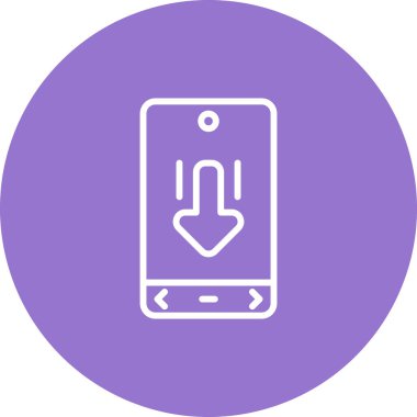 Cep telefonunda Swip Aşağı ok işareti 