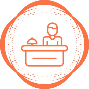 Otel resepsiyonunun basit doğrusal çizimi