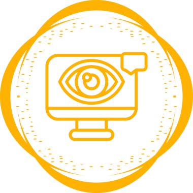 Gözlü bilgisayar monitörü, basit vektör tasarımı 