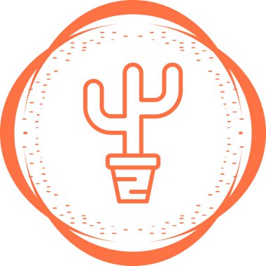 Kaktüs bitki simgesinin vektör çizimi 