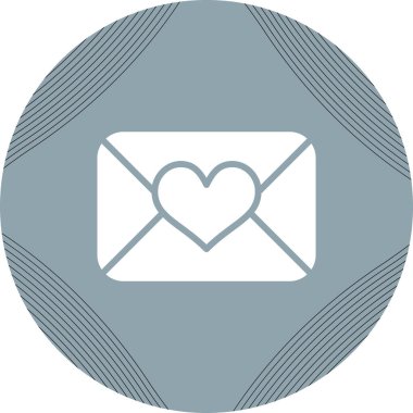 Aşk Harfi Web simgesi basit illüstrasyon