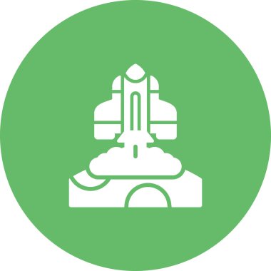 Düz roket ikonunun vektör çizimi. Uzay aracı sembolü