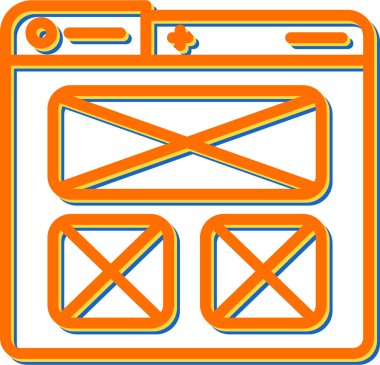 Ui Tasarım simgesi, web sitesi tasarımı ve vektör illüstrasyonu