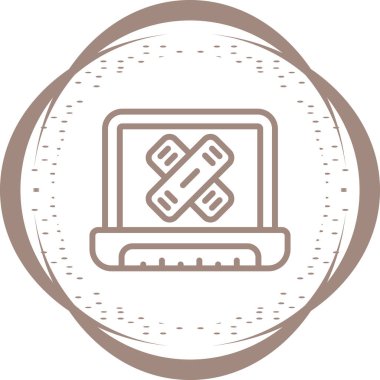 Dizüstü bilgisayar simgesi vektör çizimi