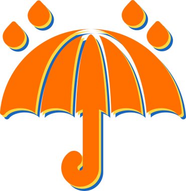 şemsiye simgesi işaret vektör illüstrasyonu.