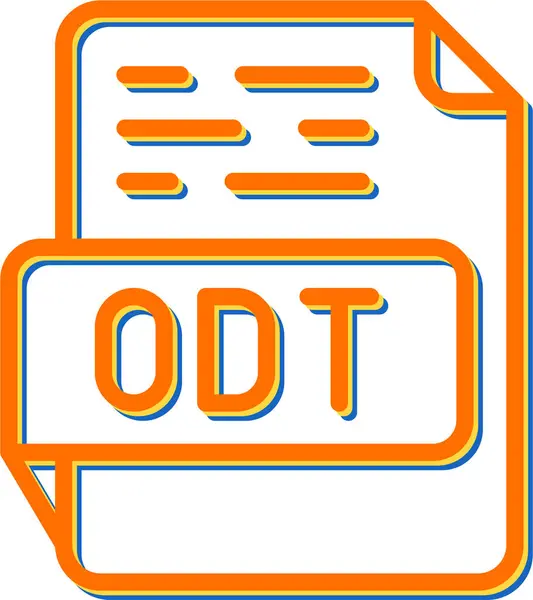 stock vector odt file format icon, vector illustration