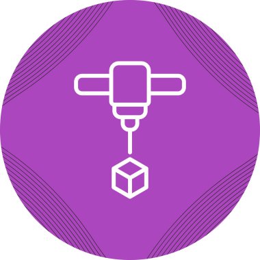 3D baskı simge vektör çizim  