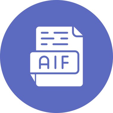 aif file format icon, vector illustration