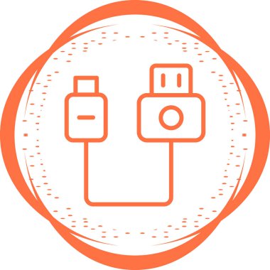 usb Web simgesi vektör illüstrasyonu