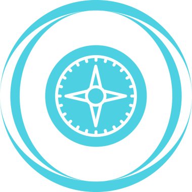 Pusula simgesini, basit vektör çizim 