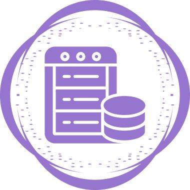 Veritabanı modern simgesinin vektör çizimi                   