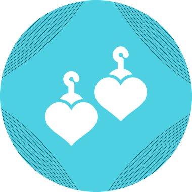 Kalp şeklinde küpeler ikonu, vektör illüstrasyonu