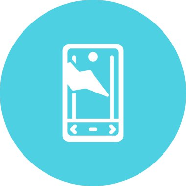 Akıllı telefon aygıtı sembolü, cep telefonu simgesi, vektör illüstrasyonu