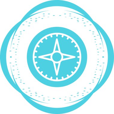 Pusula simgesini, basit vektör çizim 