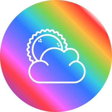 Bir güneş ikonu tasarımının gösterimi 