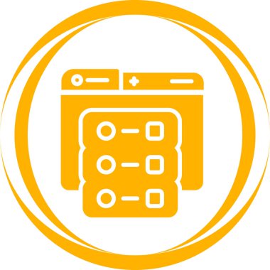 Sunucu modern simgesinin vektör illüstrasyonu            