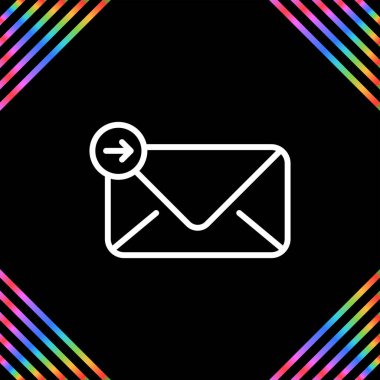 e- posta simgesi, harf sembolü, ileti düğmesi, vektör illüstrasyonu