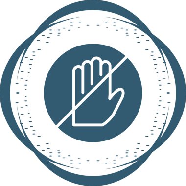 Dur işareti simgesi. El hareketi. Vektör. Kısıtlama