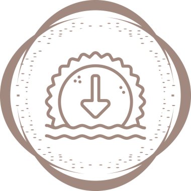 Bir güneş ikonu tasarımının gösterimi 