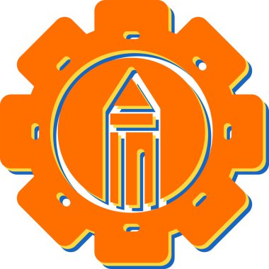 Bir kalem simgesinin vektör illüstrasyonu 