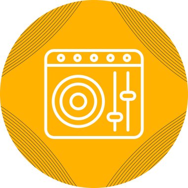 Modern bir dj turntable 'ın soyut vektör simgesi