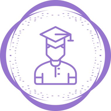 Öğrenci. Web simgesi vektör illüstrasyonu 