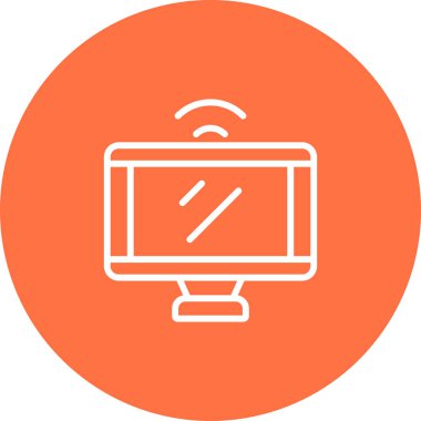 Bir monitör simgesinin basit web illüstrasyonu