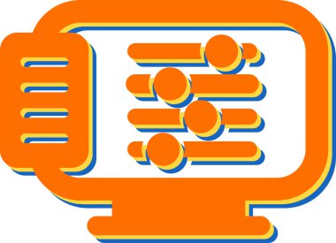 bilgisayar masaüstü simgesi vektör çizimi