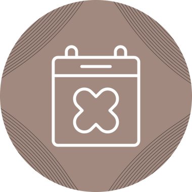 Takvimin x işaretli simgesi ile vektör illüstrasyonu 