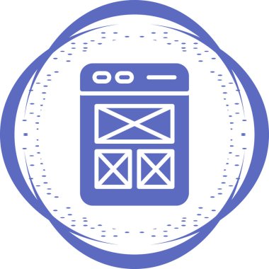 Web sitesi tel kafes. Açılış sayfası satırı simgesi. Web sayfası kullanıcı arabirimini tarayıcı penceresinde