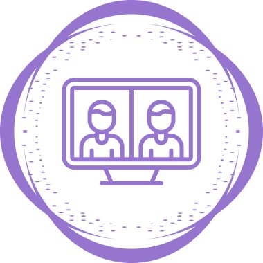 Telepresence simgesinin vektör illüstrasyonu 