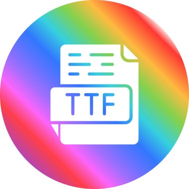 TTF file format icon, vector illustration clipart