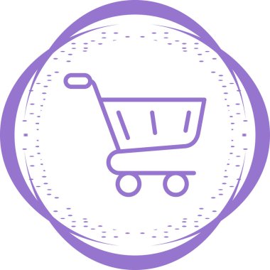 Alışveriş arabası simgesi, vektör illüstrasyonu 