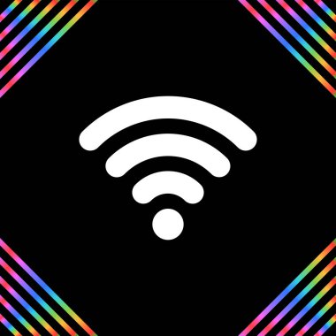 Kablosuz ağ simgesi. Web için basit bir wifi vektör simgesi çizimi      