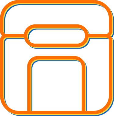 Evrak çantası ya da çanta basit simgeler doldurulmuş, ana hatlar, çizgi ve vuruş stili olarak dizayn edilmiş