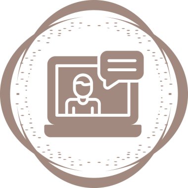 Web konferans simgesi, vektör illüstrasyonu