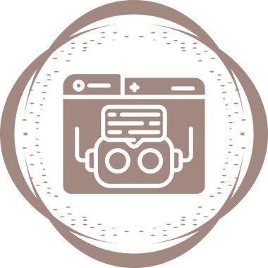Chatbot düz simgesi, vektör illüstrasyonu 