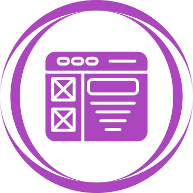 Web sitesi tel kafes. Açılış sayfası satırı simgesi. Web sayfası kullanıcı arabirimini tarayıcı penceresinde