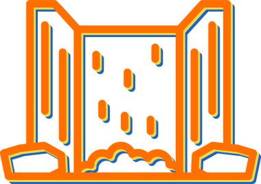 Şelale Web simgesi, vektör illüstrasyonu