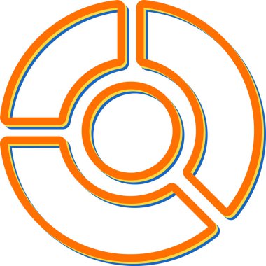 Pie Grafik simgesinin vektör illüstrasyonu 