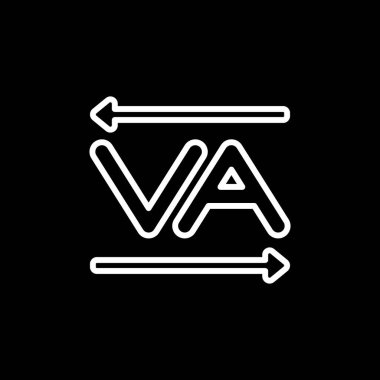 Kerning web simgesinin vektör illüstrasyonu             