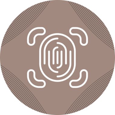 Parmak izi tarayıcı simgesinin vektör illüstrasyonu   