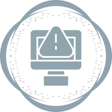 Uyarı işareti çizimi olan dizüstü bilgisayar 