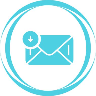 Dosya konsepti indiriliyor. ok simgesi içeren e- posta zarfı